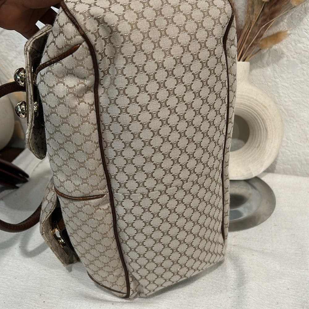 Auth Celine Macadam Pattern Canvas x Leather 2WAY Crossbody Shoulder Handbag - Picture 11 of 17